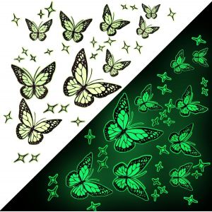 Stickers Murals Lumineux Papillon,Papillons Autocollants Mural Lumineux,Stickers Muraux Autocollants Pour Salon Et Chambre (Vert) - Neuf