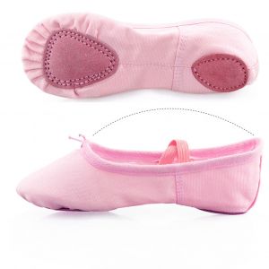Chaussons De Danse En Toile Pour Enfants, Chaussures De Ballet, De Yoga, De Danse, Avec Semelles En Cuir Souple, Pour Tout-Petits, Garcons Et Filles, Roses, A Lacets, Taille 32 - Neuf