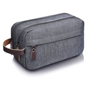 Trousse de toilette pour homme et femme, trousse de toilette, trousse de maquillage, Oxford légère (B - Gris denim) - Neuf
