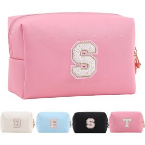 Maa-Trousse De Maquillage Personnalisée Avec Initiales Pour Femme, Trousse De Maquillage De Voyage, Trousse De Toilette, Cadeau D'anniversaire De Noël Pour Femmes Et Filles - Neuf