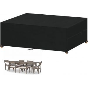 Cfus-Housse Protection Mobilier De Jardin Impermeable,Housse Salon De Jardin Exterieur,Bache Table Jardin,Anti-Uv,420d Tissu Oxford Housse De Protection Table,Chaise Et Canap¿¿ 250x100x80cm - Neuf