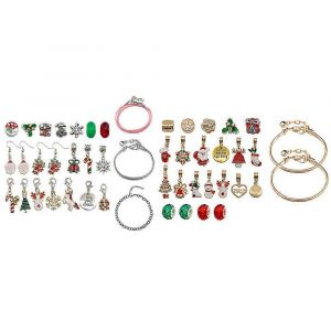 Bracelet de No&euml;l &agrave; faire soi-m&ecirc;me, calendrier de l'Avent, compte &agrave; rebours de No&euml;l, bijoux &agrave; cr&eacute;er soi-m&ecirc;me - Neuf