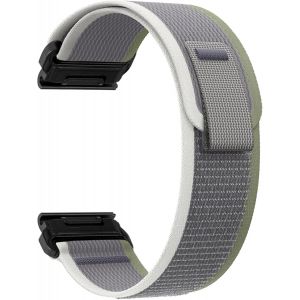 22Mm Quickfit Bracelet Pour Garmin Fenix E/Fenix 8 47Mm/7 Pro / 7/6 Pro / 6/5 Plus, Souple &Eacute;lastique Nylon Bracelet Pour Garmin Tactix 8 47Mm/Descent G2/Epix - Vert&Gris - Neuf