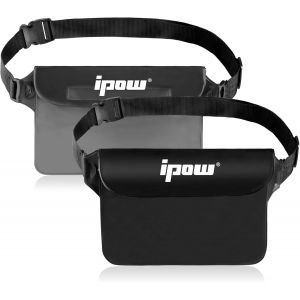 KALANKA-2PCS Pochette Étanche à Ceinture Certifiée IPX8 Sangle Ajustable 3 Zipper Plastique Housse à Ceinture/Etui Imperméable/Sac pour Nautique,Pêche,Kayak,Baignade,Protection Téléphone/Argents/Cart - Neuf