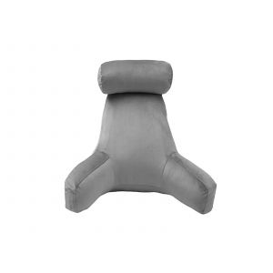 Coussin De Dossier Avec Appui-T&ecirc;te Pour La Lecture Et La D&eacute;tente - Gris L - Neuf