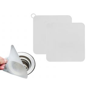 Lot De 2 Grilles De Siphon De Sol En Silicone 20x20cm Pour La Pr&eacute;vention Des Odeurs D'&eacute;gout - Neuf