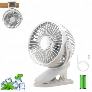 KALANKA-Ventilateur Usb Silencieux,Ventilateur Bureau,Mini Ventilateur 3 Vitesses,Rotation 360°,Petit Ventilateur,Ventilateur Mural Pour Bureau/Maison/Camping - Blanc - Neuf