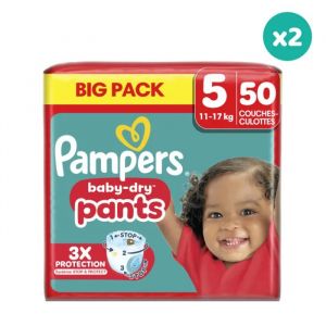 2x50 Couches-Culottes Baby Dry Pants - Taille 5 - Pampers - Neuf