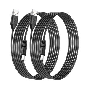 JGD-Lot de 2 c&acirc;bles d'alimentation USB vers DC 5,5 x 2,5 mm 5 V/12 V 3 A 10 m pour ordinateurs portables, syst&egrave;mes de s&eacute;curit&eacute;, bandes LED, routeurs - Neuf