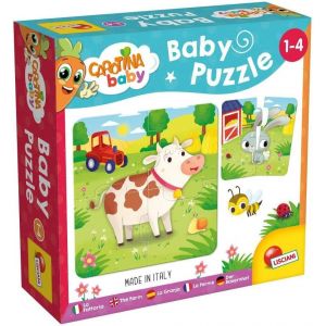 MDY-Lisciani - Carotina Baby - 6 Puzzles La Ferme - Puzzles de 4 pi¿¿ces Pour Enfants de 1 ¿¿ 4 ans - Jeu ¿¿ducatif avec Animaux de La Ferme - Apprentissage Ludique - Neuf