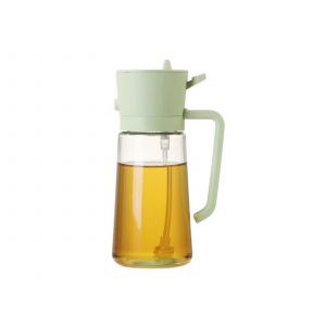 Vaporisateur Et Flacon Distributeur D'huile D'olive 2 En 1, 470 Ml, Vert - Neuf