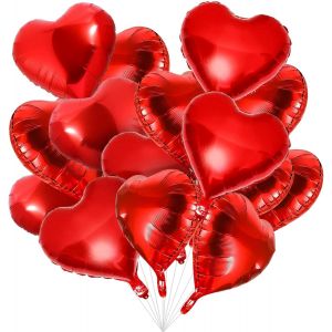 SJZG-Forme De Coeur Ballons,Ballon Aluminium H&eacute;lium Gonflable,Ballons De Fleuret,D&eacute;coration F&ecirc;te Anniversaire Mariage Saint Valentin Soir&eacute;e (Rouged'Or) - Neuf