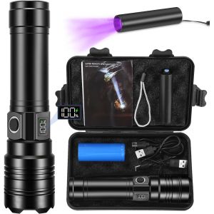 Cfry-Lampe Torche Led Ultra Puissante, 3000 Lumens Lampe De Poche, Lampe Torches Rechargeable Usb, Lampe De Poche Led Ultra Puissante, Lampe Torche Tactique Longue Port&eacute;e Ipx6 &Eacute;tanche Pour Camping - Neuf