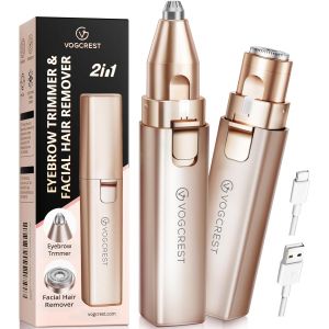 Oayew-&Eacute;pilateur Facial Rechargeable Pour Femme : &Eacute;pilateur &Eacute;lectrique 2 En 1 Pour Sourcils Et Visage &iquest; Convient Pour Les Sourcils Et Le Menton Des Femmes D'&acirc;ge Moyen &iquest; Avec Lumi&egrave;re Led Int&eacute;gr&eacute;e (Dor&eacute; - Neuf