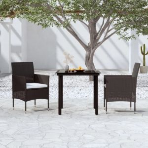 Prolenta Premium - Ensemble &Agrave; Manger De Jardin Avec Coussins 3 Pcs Noir - Neuf