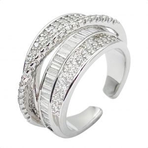 Bague Reglable Argent,Bague Argent Avec Zircon Femme,Pouce Bague Ouverte Bague Anneau Bagues,Bague Pouce Bague Orteil Bijoux Géométrique Simple Vintage Pour Femme Fille Ado (Argent).[Y149] - Neuf