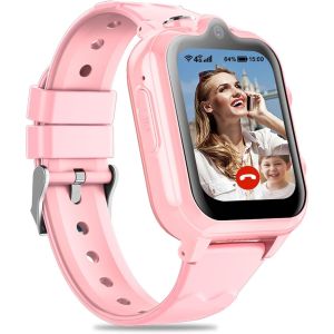 Montre Connectée Enfant 4g/Gps/Wifi/Appel Vidéo/Sos, Cadeaux Montre Connectée Garçons Filles Avec Appareil Photo, Musique, Bluetooth, Mode Classe, Réveil, Pédomètre.[Z443] - Neuf