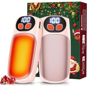 JGD-Chauffe Main Rechargeable Amovible 2 en 1,Affichage LED et 5 R&eacute;glages de Chaleur,USB-C Chaufferette &Eacute;lectrique Main de Poche Reutilisable,Cadeaux de No&euml;l Cadeau Homme Femme - Neuf