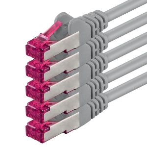 Kal-1m - Gris - 5 Pièces - Câble Réseau Cat6a (10gb/S) S-Ftp Cat 6a Lankacable - Certifié Ghmt Pimf 500 Mhz Cat5 Cat5e Cat6 Cat6a Cat7 Pour Switch, Routeur, Modem, Internet - Neuf