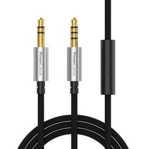 3.5 mm Male to Male Audio Jack Cable,1 m Audio Cable with 3.5 mm Jack Plug with Built-in Microphone,High Quality Nylon Braided Auxiliary Cable for Headphones,Smartphones,Speakers,etc. - Neuf