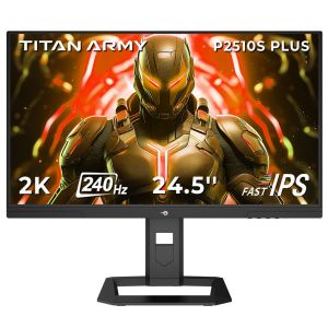 TITAN ARMY P2510S PLUS Écran de jeu 24,5 pouces, écran IPS rapide 2560 x 1440 16:9, taux de rafraîchissement de 240 Hz, HDR500, 123 % sRGB, Adaptive-Sync, Dynamic OD, Game&#43; Assist - Neuf