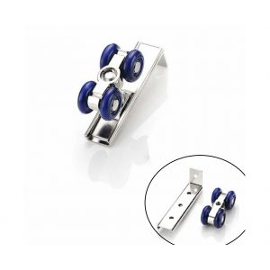 Quincaillerie pour porte coulissante &agrave; roulettes avec roues de 4/8 et rail de guidage - Neuf