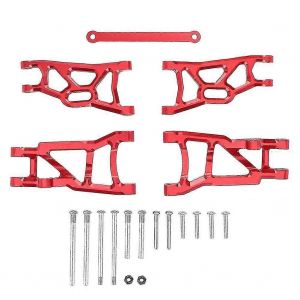 Bras De Suspension Avant Et Arri&egrave;re En M&eacute;tal Compatible Avec Les Pi&egrave;ces De Voiture Rc 1/10 Slash 2wd Vxl Nitro Slash, Rouge- - Neuf