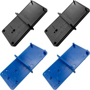Lot de 4 Gabarits de Per&ccedil;age pour Charni&egrave;res Per&ccedil;ages de Pots 35mm,26mm et 40mm,Gabarit pour Montage de Portes de Meubles,Plaque de Montage 32 Lignes de Trous et Raccords Excentriques - Neuf