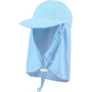 Chapeau De Soleil Enfant Protège Nuque Casquette De Natation De Plage D'été Pour Garcon Fille De Mentonnière Réglable Pliable Casquette Enfant Con Visiere Uv Protection.[Z827] - Neuf