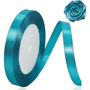 Ruban De Satin Bleu Turquoise De 10 Mm Pour Décorations De Fête De Noël, 23 M, Pour Emballage Cadeau, Artisanat, Fête De Mariage, N?uds Pour Cheveux, Bouquets Floraux, Anniversaires, Fêtes Prénatales - Neuf