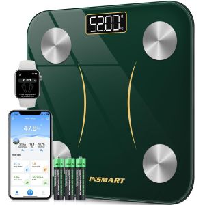 Balance Pese Personne, Pese Personnes Avec Écran Led, Balance Connectée Bluetooth Avec App Compatible Andriod Et Ios, Suivi De 17 Données Corporelles, Pese Personne Max. Poids 180 Kg - Neuf
