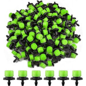 « 200pcs goutteur d'irrigation réglable,système d'irrigation goutte à goutte 1/4' Micro flux goutte à goutte Tête brume d'irrigation pour potagers ou parterres de fleurs » - Neuf