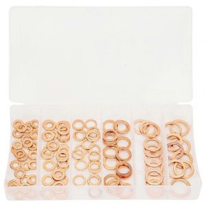 110 Pcs Cuivre Rondelle Plat Fixation &Eacute;tanch&eacute;it&eacute; Attaches Assortiment Kit pour Automobiles Pompe - Neuf