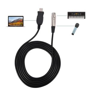 ASFASFq-Cordon de câble Adaptateur USB XLR, Pratique câble de Liaison Micro USB vers XLR Petit Compact pour Le Bureau pour la Maison - Neuf