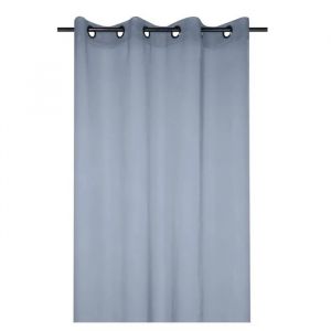 Voilage Uni 135 X 260 Cm Mona Bleu Denim - Neuf