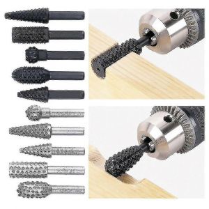 Ensemble De Meules Rotatives Outils Électriques Meulage Du Bois Gravure Lime À Sculpture Mèches Mèche De Mèche Mèche De Perceuse Rotative Pour Le Travail Du Bois Kit1 Lot De 5 Piec - Neuf