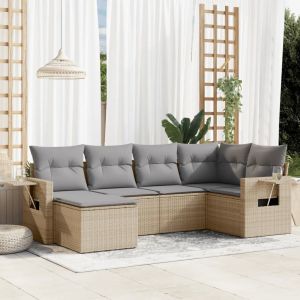 Prolenta Premium - Salon De Jardin Avec Coussins 6 Pcs Beige R&eacute;sine Tress&eacute;e - Neuf