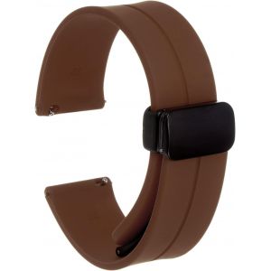 Fdjhy-Bracelet De Montre Magnétique En Silicone À Fermeture Rapide, Bracelet De Rechange Étanche En Caoutchouc Souple Avec Boucle Déployante En Métal Noir, Pour Hommes Et Femmes - Neuf