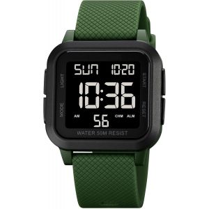 Montre Num&eacute;rique De Sport Pour Homme &Eacute;tanche Avec Alarme/Compte &Agrave; Rebours/Double Heure/Chronom&egrave;tre/12/24 H Avec R&eacute;tro&eacute;clairage Led.[J330] - Neuf