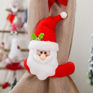 1pc De Noël Embrasses De Rideaux De Bonhomme De Neige, Santa Claus Rideau De Boucles De Noël Rideau Boucle Les Clips De Porte Clip Décoration De Rideau En Rideau Sangle De Décoration Pour La Maison - Neuf