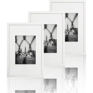 Fchhk-Lot De 3 Cadres Photo, 20 X 30 Cm, Blancs, Avec Passe-Partout - Neuf
