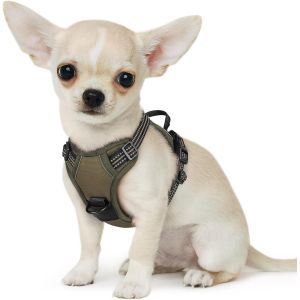 Eryi-Harnais Chien, Harnais Anti Traction Pour Chien Réfléchissant Réglable, Facile À Mettre, Avec Poignée Contrôle, Arnet Pour Chiens Solide Respirant, Harnet Pour Chiot, Brun, Xs - Neuf