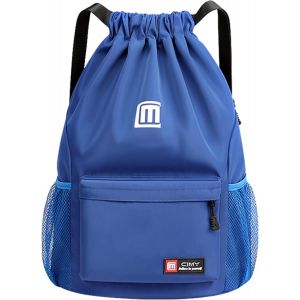 RFCBC-Sac à Dos à Cordon, Sac à Cordon Imperméable Large Bandoulière Sacs de Sport à Cordon Sac de Gym Avec Poche Intérieure Et Poche De Sécurité avec Poche Avant Et Arrière Zippée - Neuf