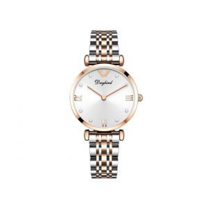 Montre À Quartz Pour Femme R029, Bracelet En Acier, Étanche Jusqu'à 30 M, Cadran Rond De 32 Mm - Neuf