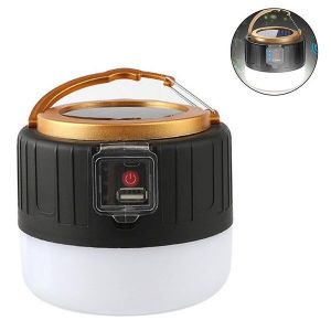 Lampe De Camping Solaire À Led Avec Télécommande - Étanche, 1 000 Lm, Portée De 20 M, Chargement Usb/Solaire, Utilisation D'urgence Et En Extérieur, Noire - Neuf