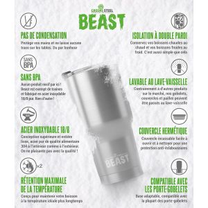 Beast Tasse Thermique De Voyage &iquest; 300 Ml I Arc-En-Ciel I Double Paroi Inox Caf&eacute; Isol&eacute; I Avec 2 Pailles S Et Brosse &Agrave; Dents De Nettoyage I Id&eacute;al Pour Caf&eacute; Froid Ou - Neuf