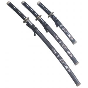Set 3 Katanas Cygne Ep&eacute;e Sabre Katana Japonais Decoration Katana + Wakizashi + Tanto D&eacute;coration - Neuf