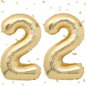 ERYI-Ballons 22 Or Clai,101Cm Foil Ballons Chiffre 22 Or, Grands Ballon Numéro 22,Décoration 22 Ans Pour Femme Homme Anniversaires Fête Deco - Neuf