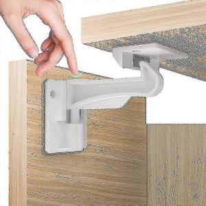 10 pièces de serrures d'armoire de protection pour bébés et enfants sont sûres et faciles à installer sans perçage ni clés. Ensemble de 10 pièces - Neuf