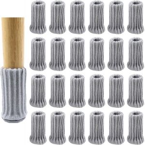 YEMAESRE-LotDe 24 Chaussettes Antidérapantes Pour Pieds De Cha , Coussinets Tricotés Pour Pieds De Cha , Chaussettes De Cha Avec Patins En Feutre, Chaussettes Pour Pieds De Meubles, Chaussettes De - Neuf